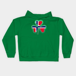 Norwegian Flag for st patricks day, Irish Shamrock Kids Hoodie